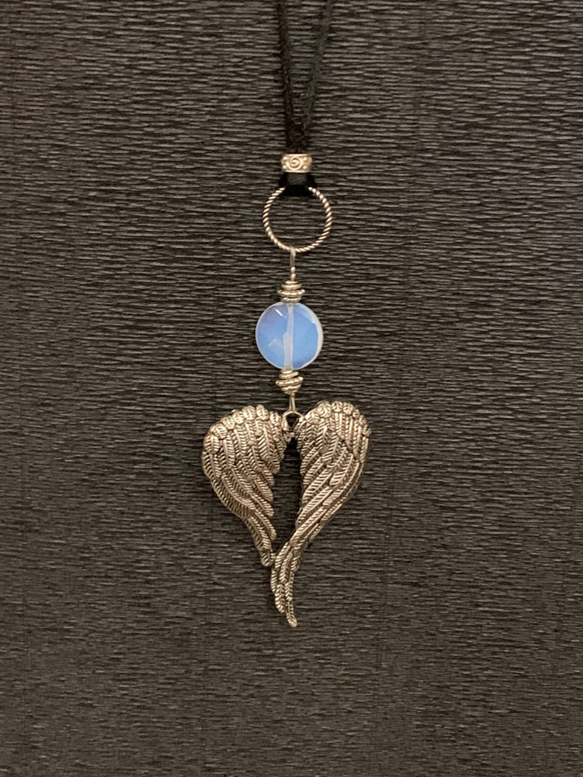 Lange Kette, Flügel Herz Anhänger, Frauen, Geschenk, Silberfarben Lange Kette, Flügel Herz Anhänger, Frauen, Geschenk, Silberfarben von JumanArt