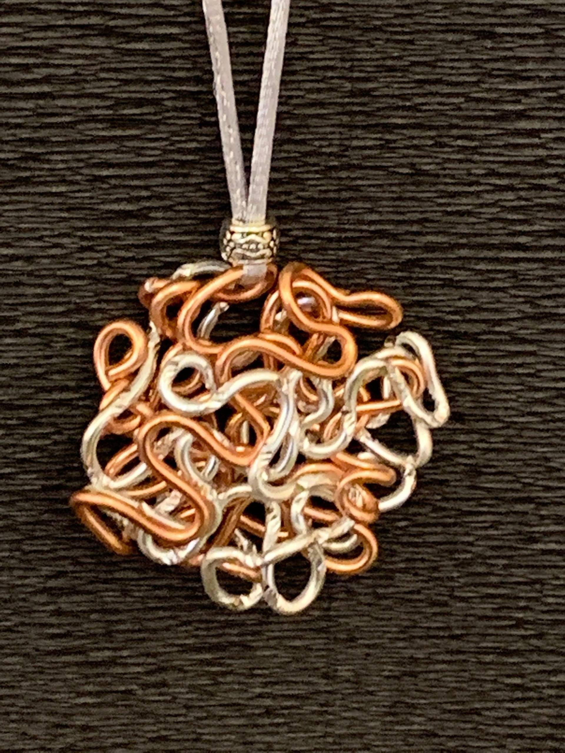 Lange Kette Aus Aluminium in Silber/Kupfer von JumanArt