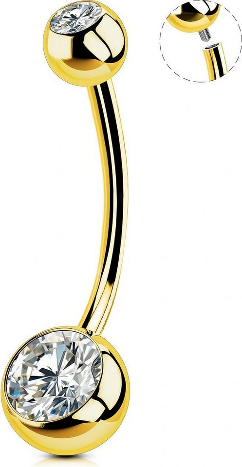 Jumpeak Bauchnabelpiercing-Set Damen-Bauchnabelpiercing,0.6CT d vs1 massives Gold-Bauchnabelpiercing, Diamant-Bauchnabelpiercing, ein einzigartiges Geschenk.labordiamant von Jumpeak