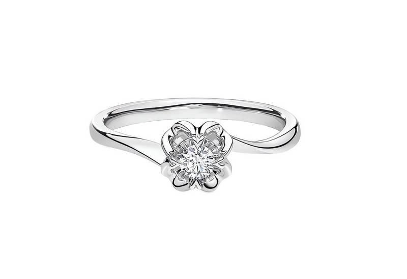 Jumpeak Diamantring Ring Gold Damen,Promise Ring,Engagement Ring,Lab Grown Diamant Ring, 0.5ct,E,VVS2,3EX,IGI,Rund,Blumendesign,Damen Geschenk,Schlichtes von Jumpeak