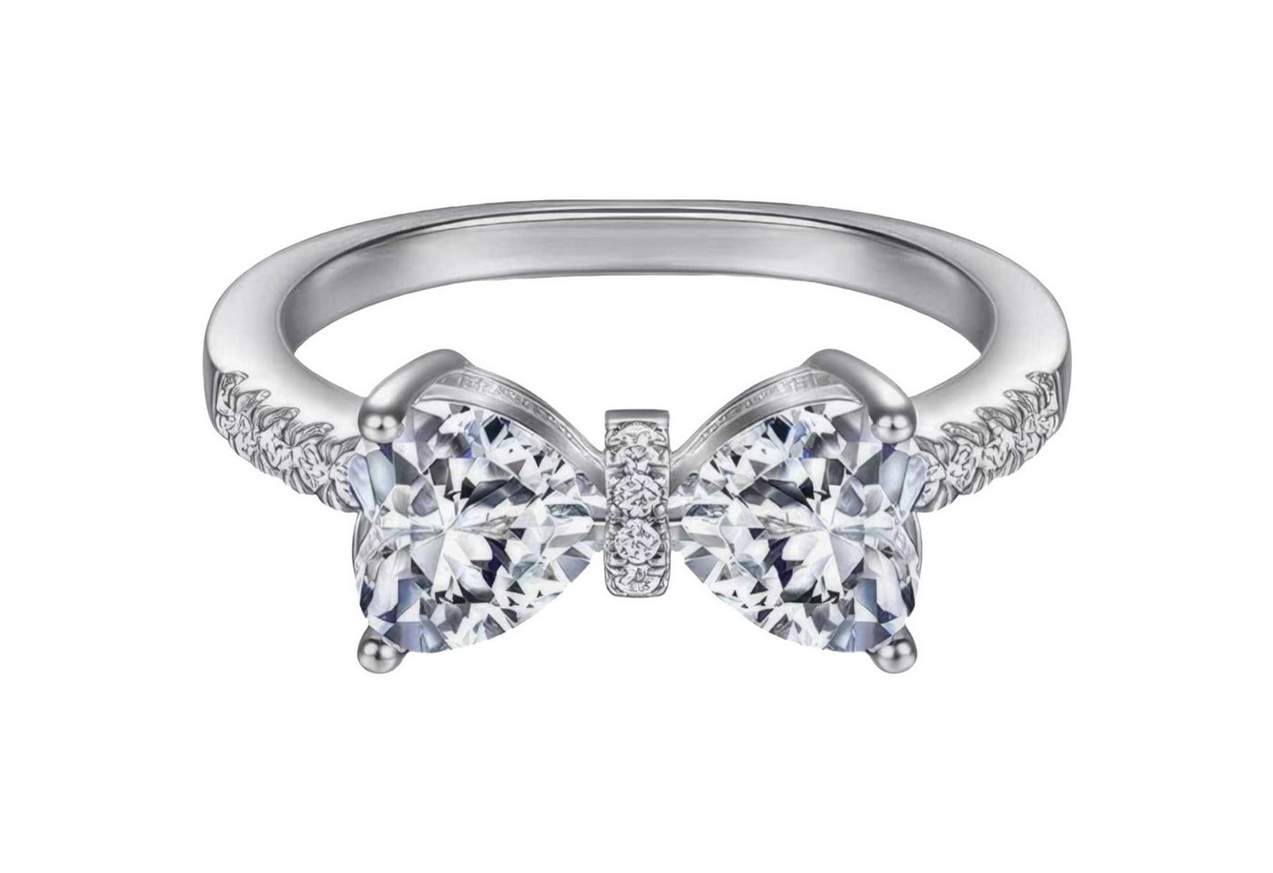 Jumpeak Diamantring 0.5ct Herzförmiger Diamantring,Diamantring in Schmetterlingsform, labordiamant,geschenk für frau,geschenk zur firmung mädchen von Jumpeak