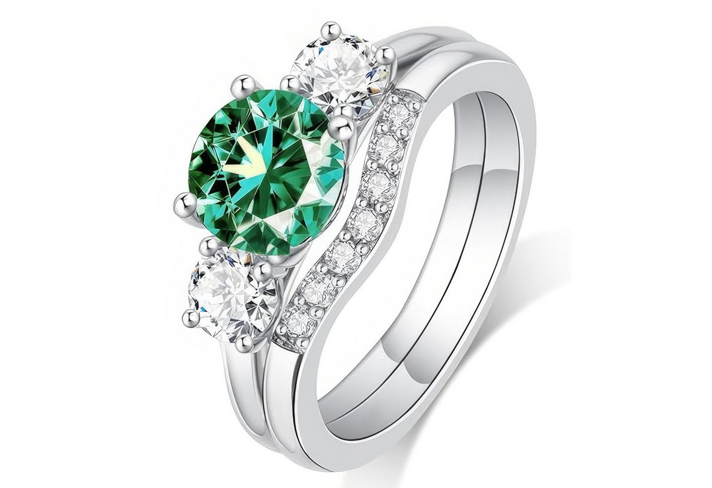 Jumpeak Diamantring 1,0ct Diamantring Schmuck Damen,Verlobungsring Damen,Gold 585,Ring Set, Eingesetzter Laborgezüchteter Diamant,Liebes Geschenk für Sie von Jumpeak