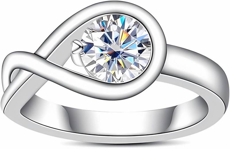Jumpeak Diamantring 1 ct E VS1 3ex Runder Diamant Verlobungsringe Frau Gedenkgeschenk 14K, Labordiamant Promise ring Krappenfassung Geknotetes Design Weißgold von Jumpeak