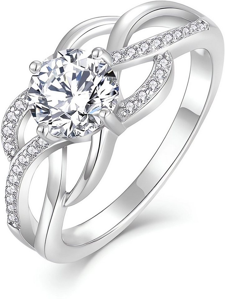 Jumpeak Diamantring Labordiamant,Eheringe Weißgold,Promise Ring,Geschenk Freundin,Diamant, 1 ct,Runder Diamant,E,VVS2,3EX,Gold Schmuck,14K,Valentinstag Geschenk von Jumpeak