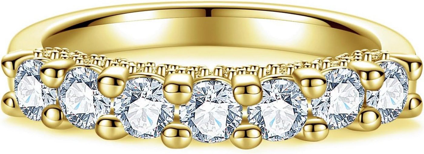 Jumpeak Diamantring 14 Karat Diamantring, stapelbarer Ewigkeitsring, Ehering mit rundem Brillantschliff als Jubiläumsgeschenk von Jumpeak