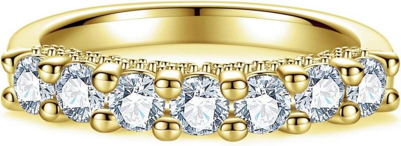 Jumpeak Diamantring 14 K Gold, im Labor hergestellte Diamanten, Ehering-Set, stapelbar, Ehering mit rundem Brillantschliff als Jubiläumsgeschenk von Jumpeak