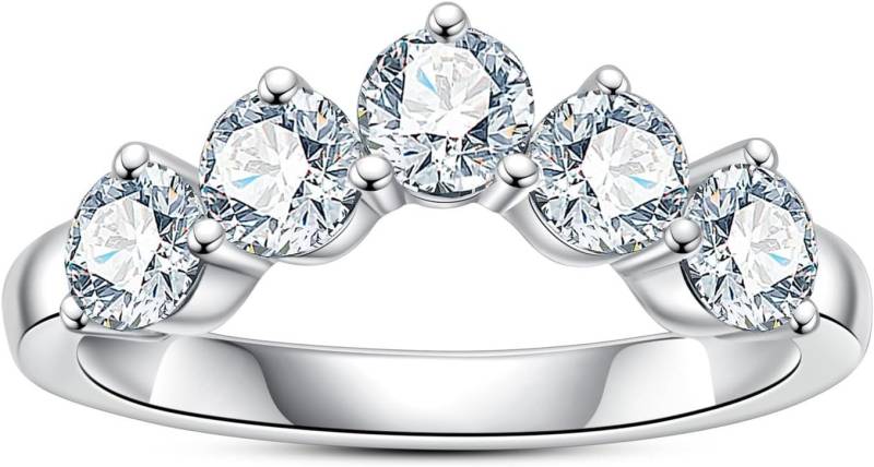 Jumpeak Diamantring 14 Karat Diamantring, stapelbarer Ewigkeitsring, Ehering mit rundem Brillantschliff als Jubiläumsgeschenk von Jumpeak