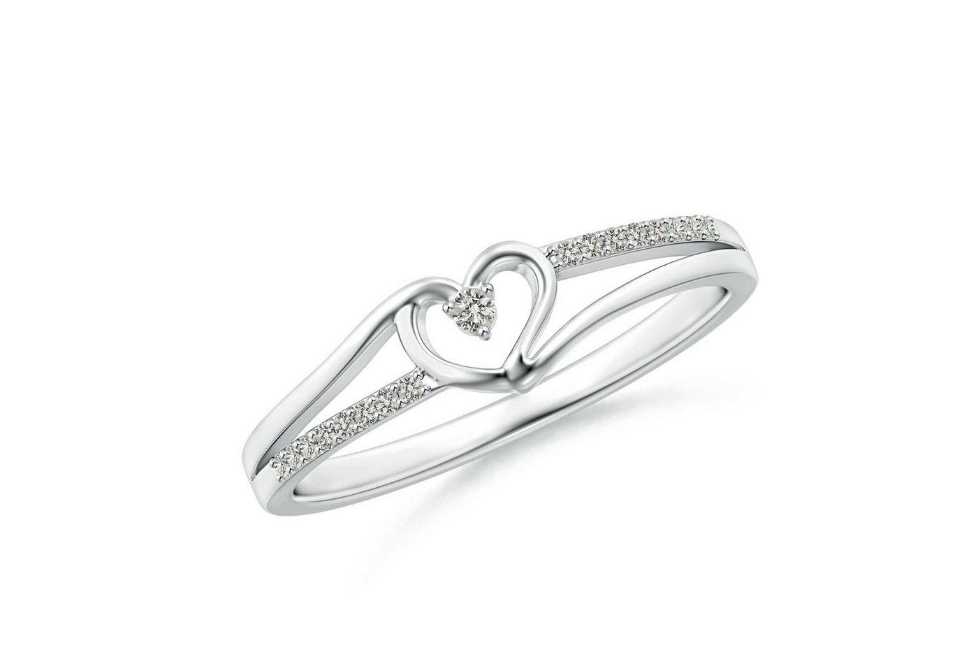 Jumpeak Diamantring 14 Karat Diamantring in Herzform, Echter Diamantring, Geschenk zum Geburtstag oder Jubiläum von Jumpeak