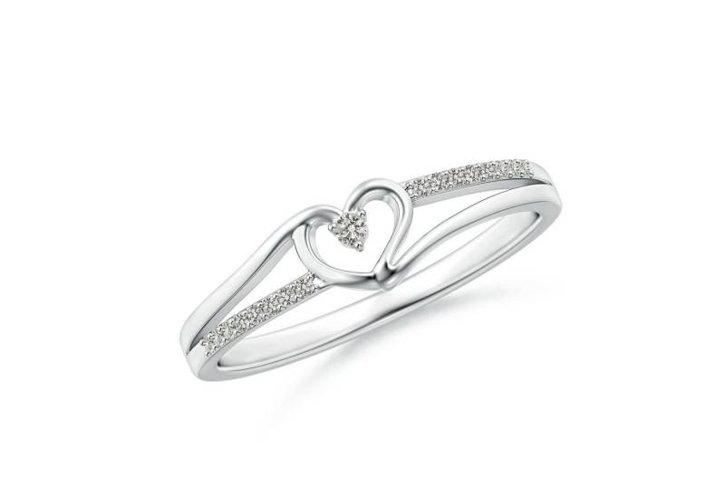 Jumpeak Diamantring 14 Karat Diamantring in Herzform, Echter Diamantring, Geschenk zum Geburtstag oder Jubiläum von Jumpeak