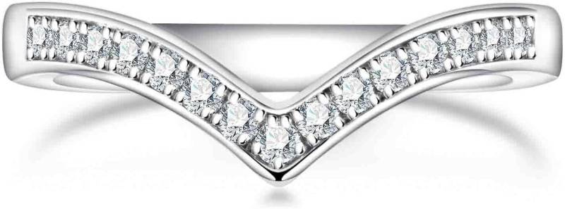 Jumpeak Diamantring 14 Karat Diamantring in V-Form, stapelbar, Ewigkeitsdiamantring, Ehering mit rundem Brillantschliff als Jubiläumsgeschenk von Jumpeak