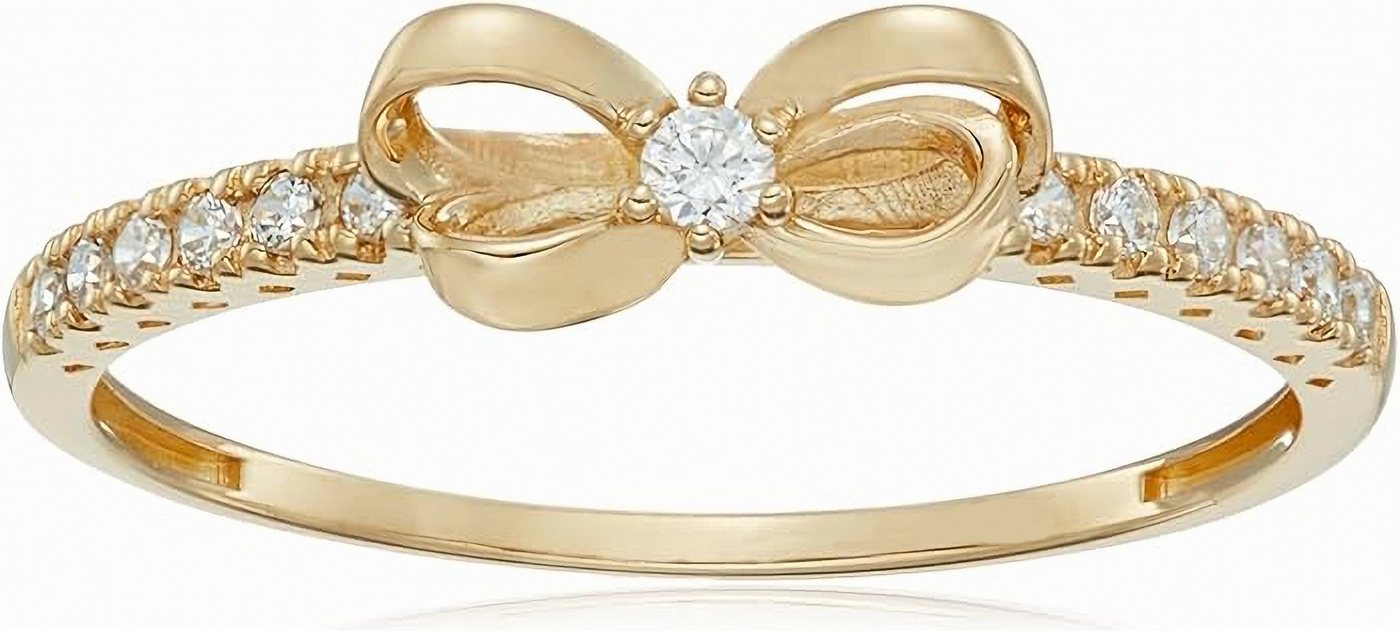 Jumpeak Diamantring 14 Karat Gold, exquisiter Schmetterlingsring, Diamant im Rundschliff, Damenring, ideal als Geschenk für Töchter, Mütter oder zum Geburtstag von Jumpeak