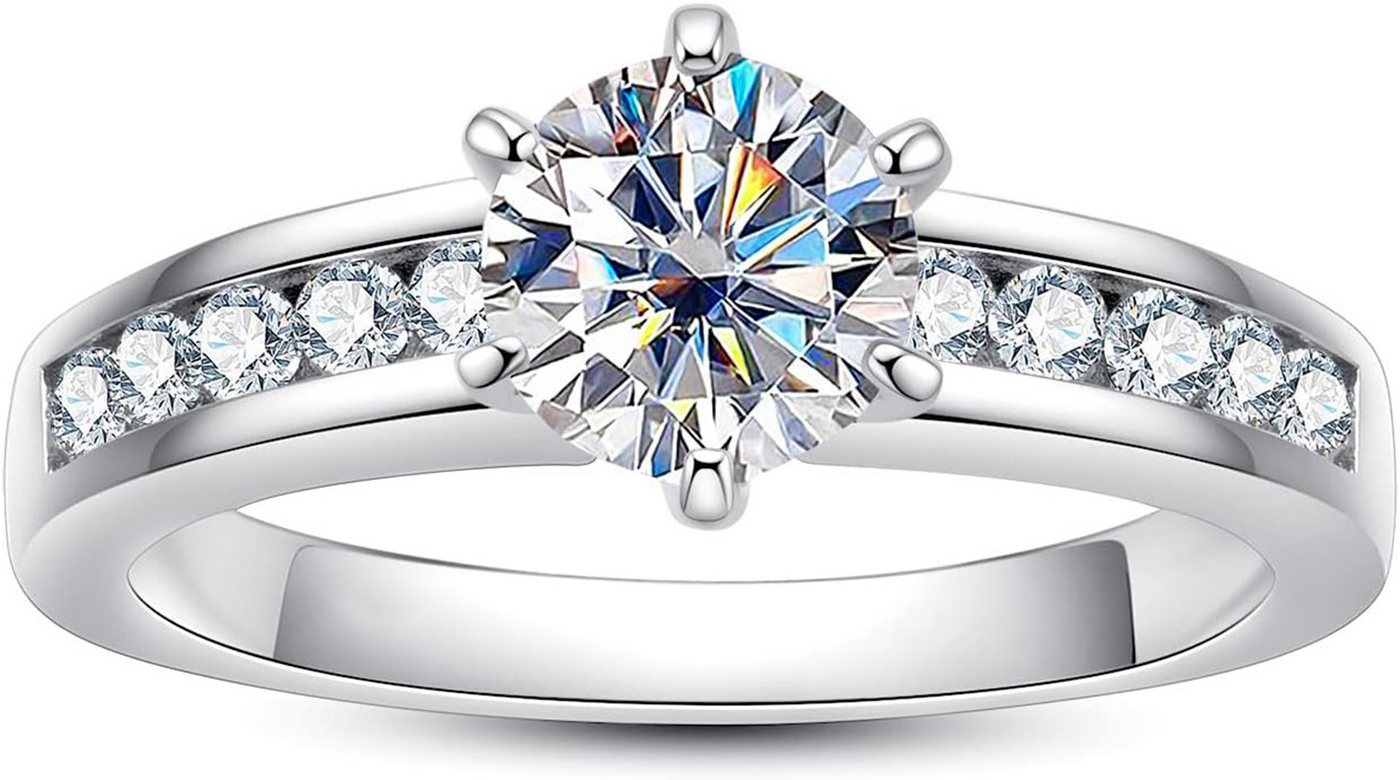 Jumpeak Diamantring 14K Gold, 1CT runder Diamant, Damenring mit echtem Diamanten, E, vs1, 3EX, IGI-Zertifikat Damen-Diamantring, Hochzeitsgeschenk von Jumpeak