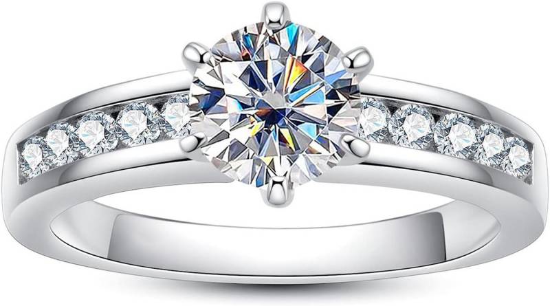 Jumpeak Diamantring 14K Gold, 1CT runder Diamant, Damenring mit echtem Diamanten, E, vs1, 3EX, IGI-Zertifikat Damen-Diamantring, Hochzeitsgeschenk von Jumpeak
