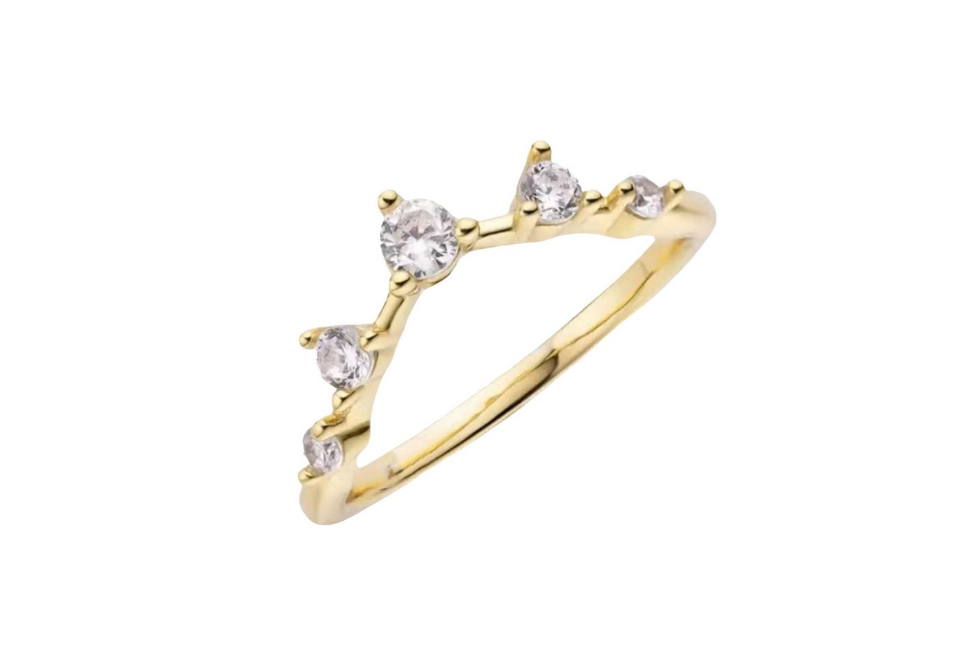 Jumpeak Diamantring 14k Gold V-förmiger Diamantring, damen ring, engagement ring, Brillantschliff, geschenk tochter, geschenk für oma von enkel, von Jumpeak