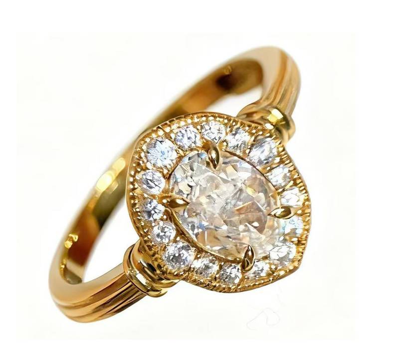 Jumpeak Diamantring 1ct,E,VS1,2EX,Diamantring,14K Gelbgold,im Labor gezüchtetem, Ring frauen, Liebes geschenk für sie, Geschenk für tochter von Jumpeak