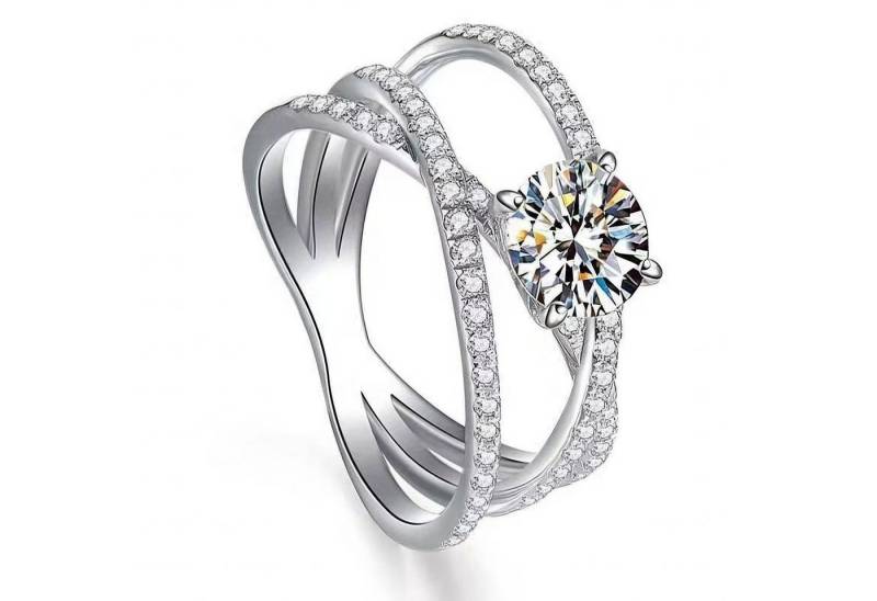 Jumpeak Diamantring 1ct Gewebter Rattan-Diamantring,14k Gold-Diamantring,engagement ring, erstkommunion geschenk mädchen,Brillantschliff,liebes geschenk für sie von Jumpeak