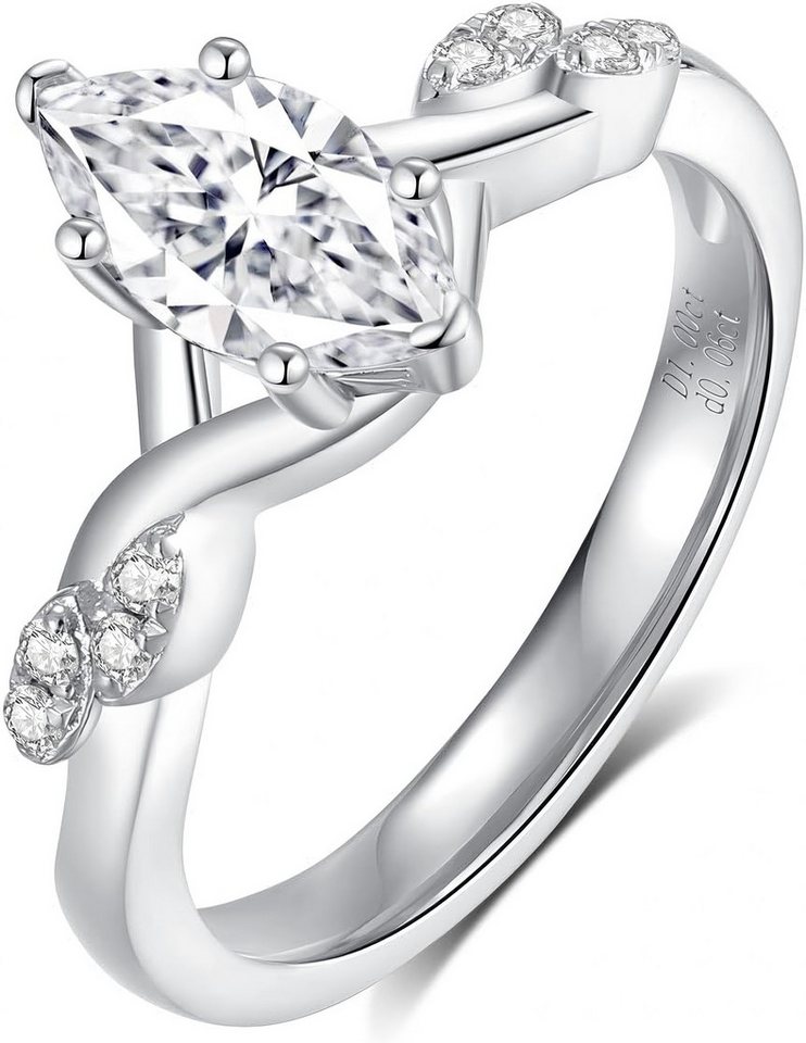 Jumpeak Diamantring 1ct engagement ring,statement ring,ring gold damen 585 echtgold, de vvs Vs 2ex,geschenk für frau,geschenk zur erstkommunion von Jumpeak