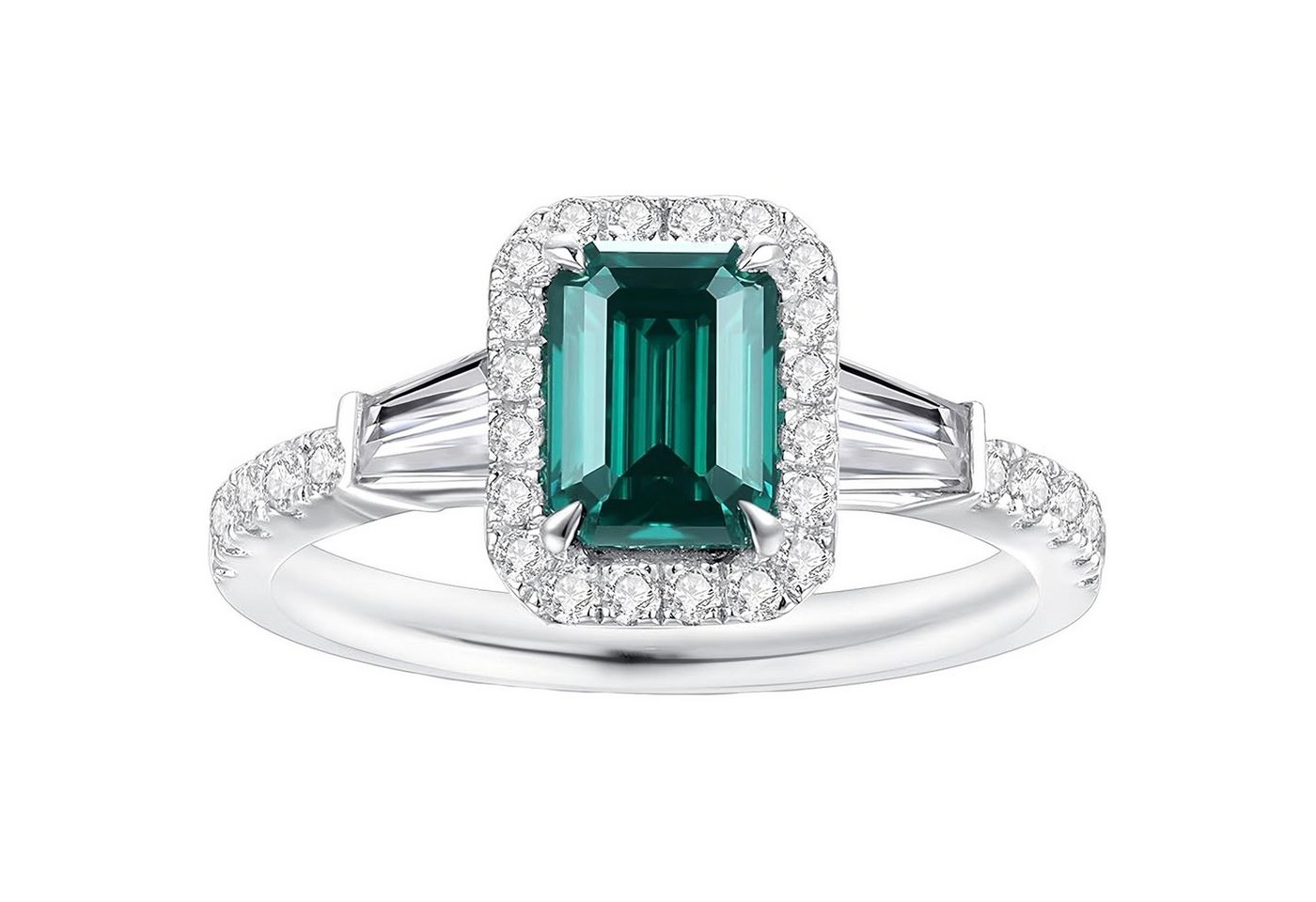 Jumpeak Diamantring 2ct Künstliche Smaragde züchten Diamond Ring for Women,Gold 585, Engagement ring,Ehering,Geschenk Tochter,Schmuck Geschenk für Frau von Jumpeak