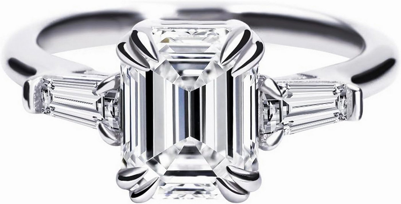 Jumpeak Diamantring 3 CT Verlobungsring mit Smaragdschliff und 14k Goldband, Farbe E Klarheit vvs2 Schliff 3ex, Internationales igi Zertifikat Jumpeak Diamantring 3 CT Verlobungsring mit Smaragdschliff und 14k Goldband, Farbe E Klarheit vvs2 Schliff 3ex, Internationales igi Zertifikat von Jumpeak