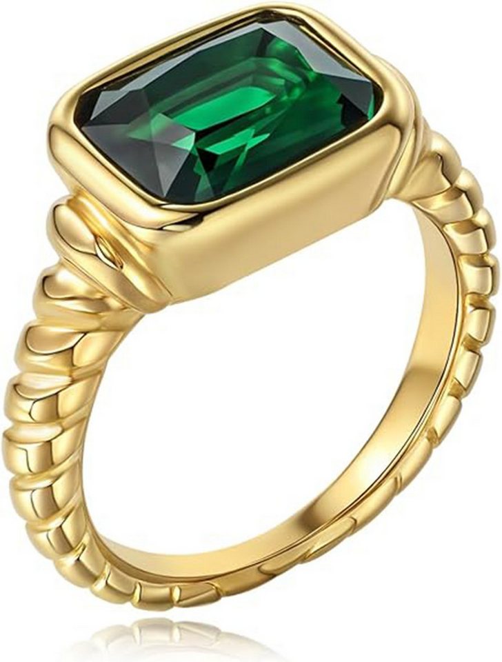 Jumpeak Diamantring 3ct, 14K Gold,im Labor gezüchteter grüner Edelstein, Damenring, Ehering, Verlobungsring,Mutter tochter Geschenk, Geschenk für Damen von Jumpeak