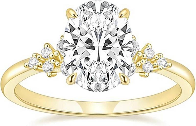 Jumpeak Diamantring 3ct D VVS2,lab grown diamant ring,verlobungsring,damen geschenk, 2EX Eheringe,liebes geschenk für sie,geschenk ideen für frau,14K Gold von Jumpeak
