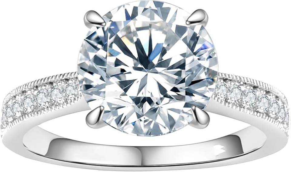 Jumpeak Diamantring 3ct E VS1 3ex,lab grown diamant ring,verlobungsring,damen geschenk, Eheringe,liebes geschenk für sie,geschenk ideen für frau,14K Gold von Jumpeak