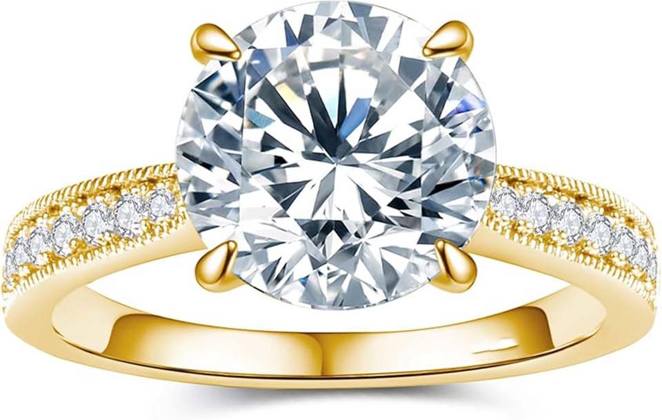 Jumpeak Diamantring 3ct E VS1 3ex,lab grown diamant ring,verlobungsring,damen geschenk, Eheringe,liebes geschenk für sie,geschenk ideen für frau,14K Gold von Jumpeak