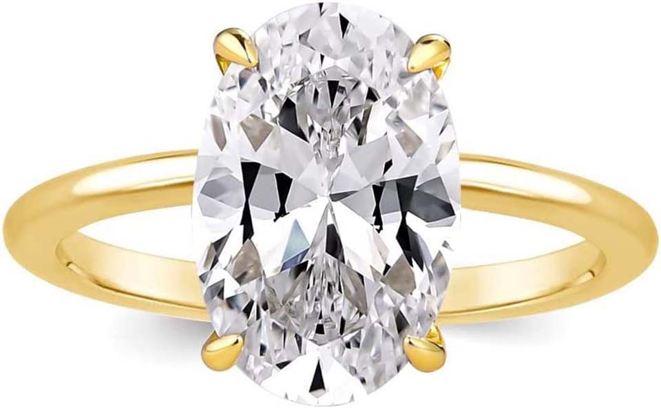 Jumpeak Diamantring 3ct E VVS2 2EX,lab grown diamant ring,verlobungsring,damen geschenk, Eheringe,liebes geschenk für sie,geschenk ideen für frau,14K Gold von Jumpeak