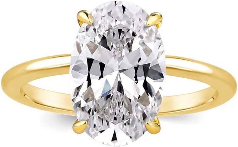 Jumpeak Diamantring 3ct E VVS2 2EX,lab grown diamant ring,verlobungsring,damen geschenk, Eheringe,liebes geschenk für sie,geschenk ideen für frau,14K Gold von Jumpeak