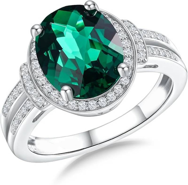 Jumpeak Diamantring 5,5ct Rubin/Saphir/Smaragd Ring,Diamantring 585 Gold, Verlobungsring, Diamond,Ring WeiBgold Damen,Ring mit Stein,Eheringe,Geschenk für Frau von Jumpeak