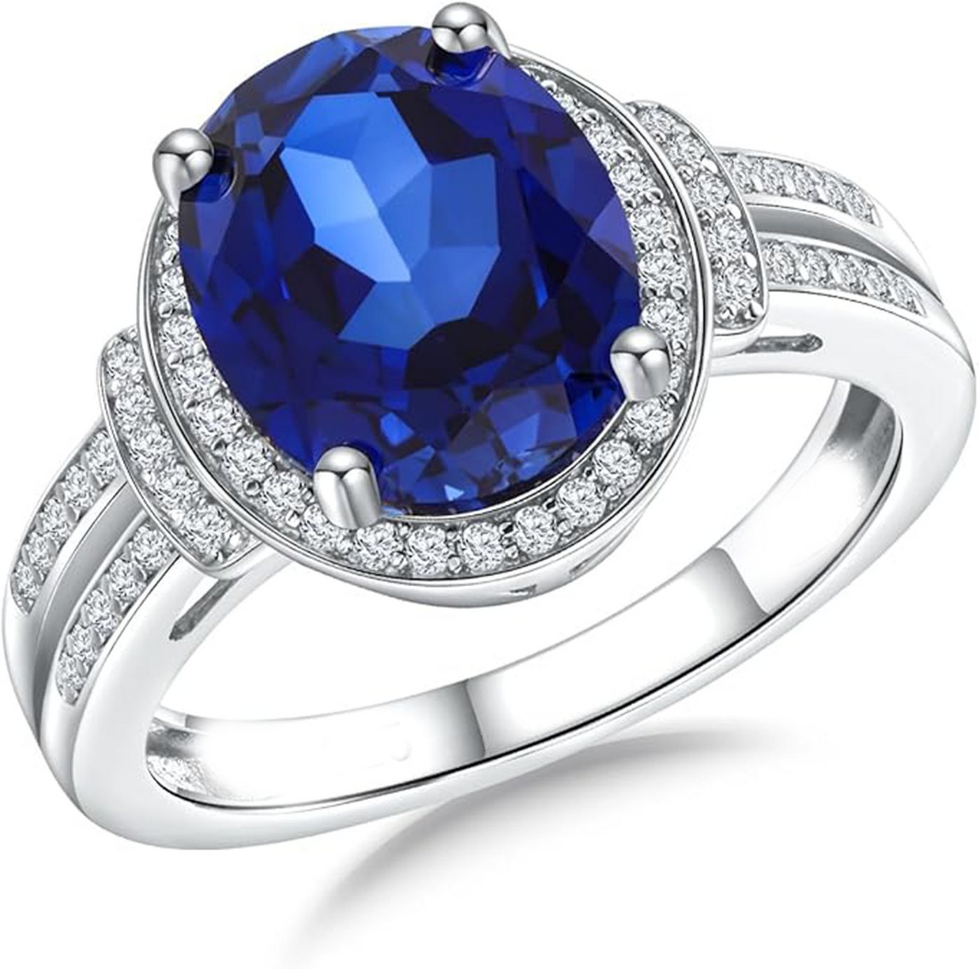 Jumpeak Diamantring 5,5ct Rubin/Saphir/Smaragd Ring,Diamantring 585 Gold, Verlobungsring, Diamond,Ring WeiBgold Damen,Ring mit Stein,Eheringe,Geschenk für Frau von Jumpeak