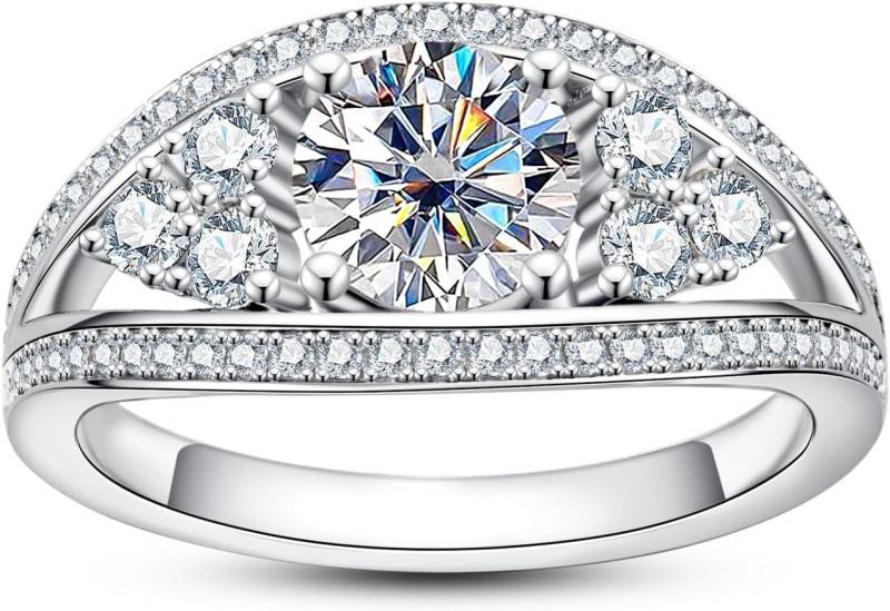 Jumpeak Diamantring 585 Gold, 1 ct, runder Brillantschliff, Damenring mit echtem Diamanten, E, vs1, 3EX, IGI-Zertifikat Damen-Diamantring, Hochzeitsgeschenk von Jumpeak