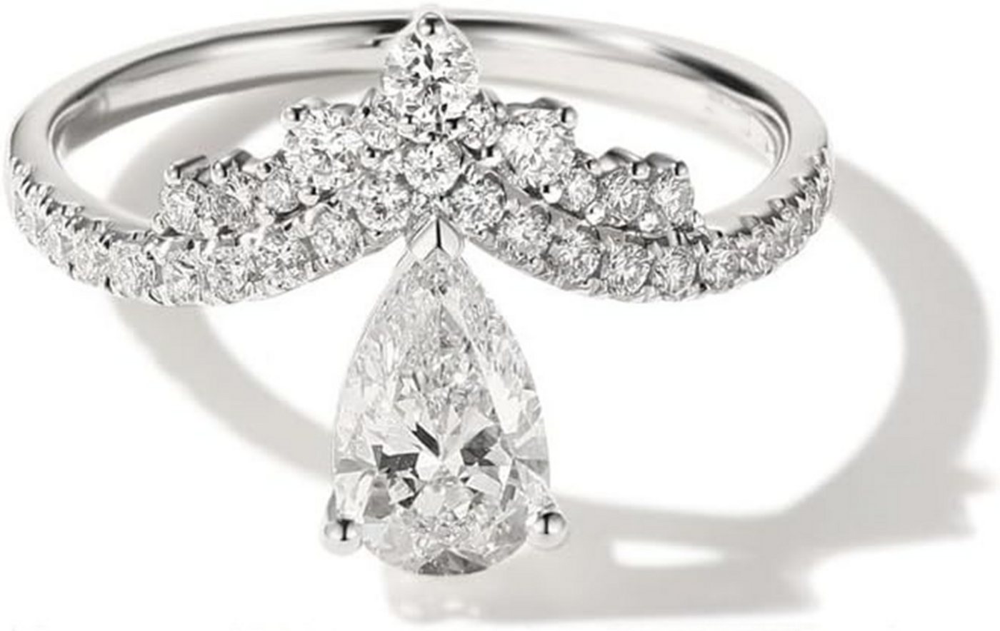 Jumpeak Diamantring 585 Gold, 2ct, birnenförmiger Schliff, im Labor gezüchteter Diamant, Modischer Damenring mit IGI, ideal für Geburtstage oder Jubiläen von Jumpeak