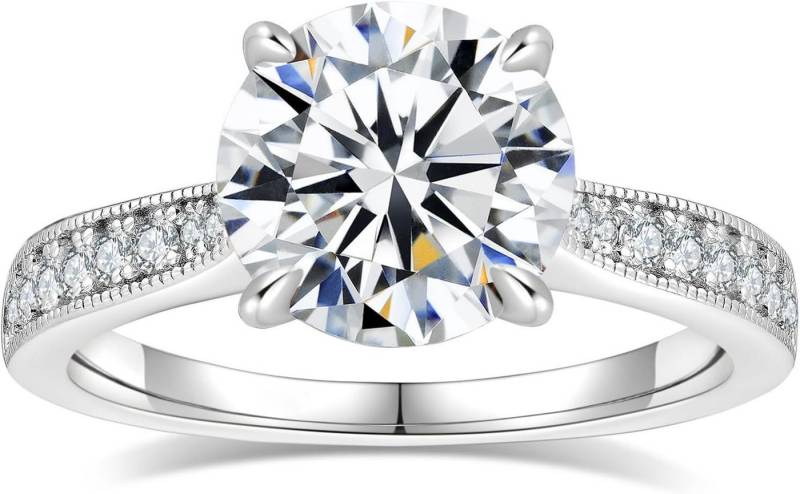 Jumpeak Diamantring 585Gold, 1–4 CT Diamant im Rundschliff, Damenring mit echtem Diamanten, E, vs1, 3EX, IGI-Zertifikat Damen-Diamantring, Hochzeitsgeschenk von Jumpeak