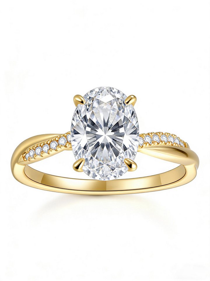 Jumpeak Diamantring 585er Gold, 3 Karat Diamant im Ovalschliff, Damenring, E,VVS2,2CT, IGI-Zertifikat, Damen-Diamantring, Hochzeitsgeschenk von Jumpeak