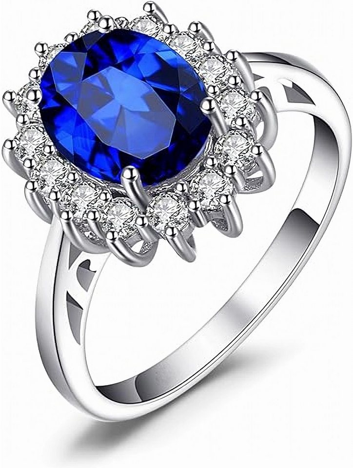 Jumpeak Diamantring  D/E VVS/VS, 14K Weißgold, 3ct im Labor gezüchteter Saphir, Damenring, Ehering, Verlobungsring,Mutter tochter Geschenk, Geschenk für Damen von Jumpeak