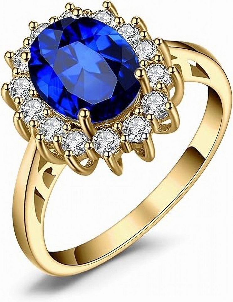 Jumpeak Diamantring D/E VVS/VS, 585gold, 3ct im Labor gezüchteter Saphir, Damenring, Ehering, Verlobungsring,Mutter tochter Geschenk, Geschenk für Damen von Jumpeak