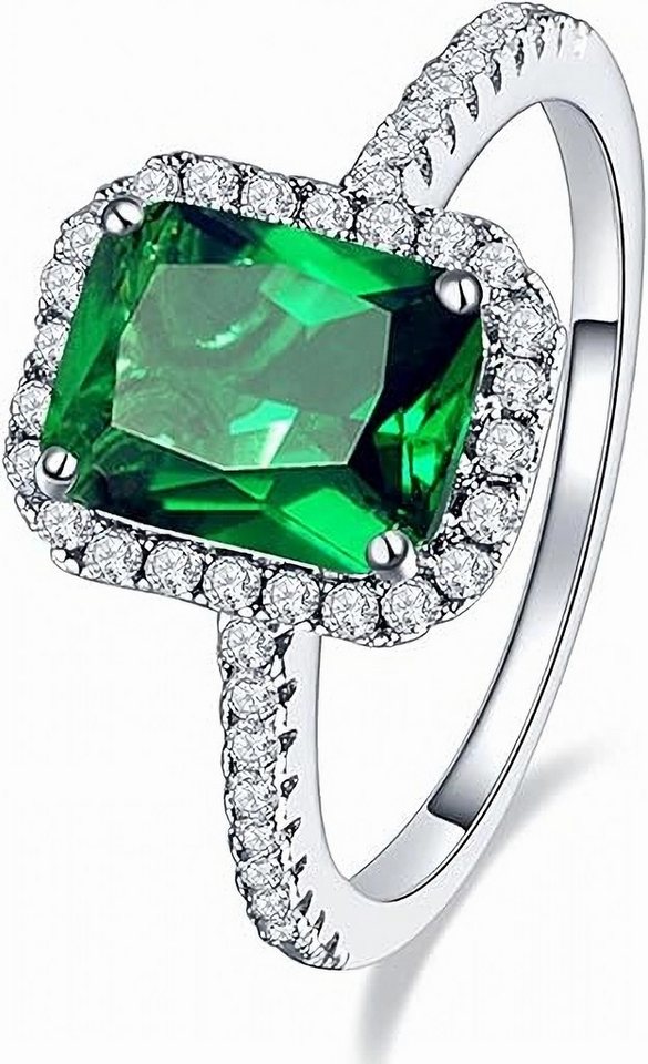 Jumpeak Diamantring  D/E VVS/VS, 585gold,3.5ct-Smaragd aus Laboranbau Damenring, Ehering, Verlobungsring,Mutter tochter Geschenk, Geschenk für Damen von Jumpeak