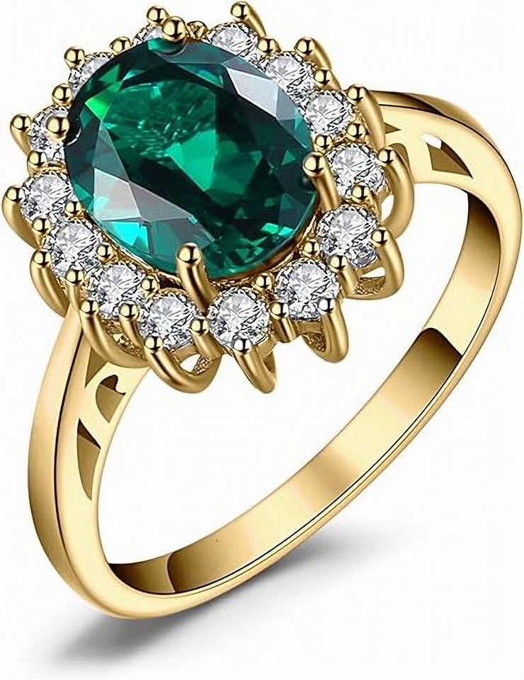 Jumpeak Diamantring  D/E VVS/VS, 585gold,3ct-Smaragd aus Laboranbau Damenring, Ehering, Verlobungsring,Mutter tochter Geschenk, Geschenk für Damen von Jumpeak