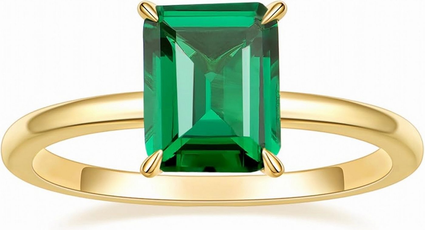 Jumpeak Diamantring  D/E VVS/VS, 585gold,3ct-Smaragd aus Laboranbau Damenring, Ehering, Verlobungsring,Mutter tochter Geschenk, Geschenk für Damen von Jumpeak