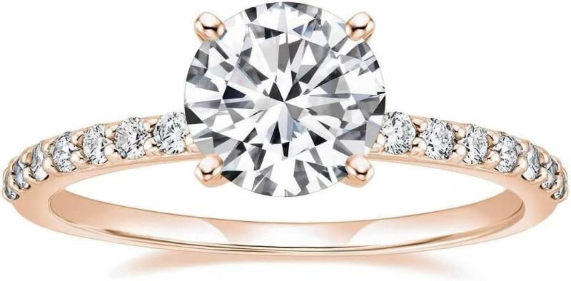 Jumpeak Diamantring Damen 585 reines Gold Ring, 1.2CT Verlobungsring,statement ring, valentinstag geschenk für sie, geschenk für frau,damen geschenk von Jumpeak