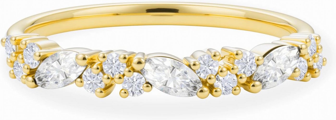 Jumpeak Diamantring 585 Gold, im Labor gezüchteter Diamant, Damen-Diamantring, Kommunion Geschenk,Hochzeitsband,Hochzeitsgeschenk von Jumpeak