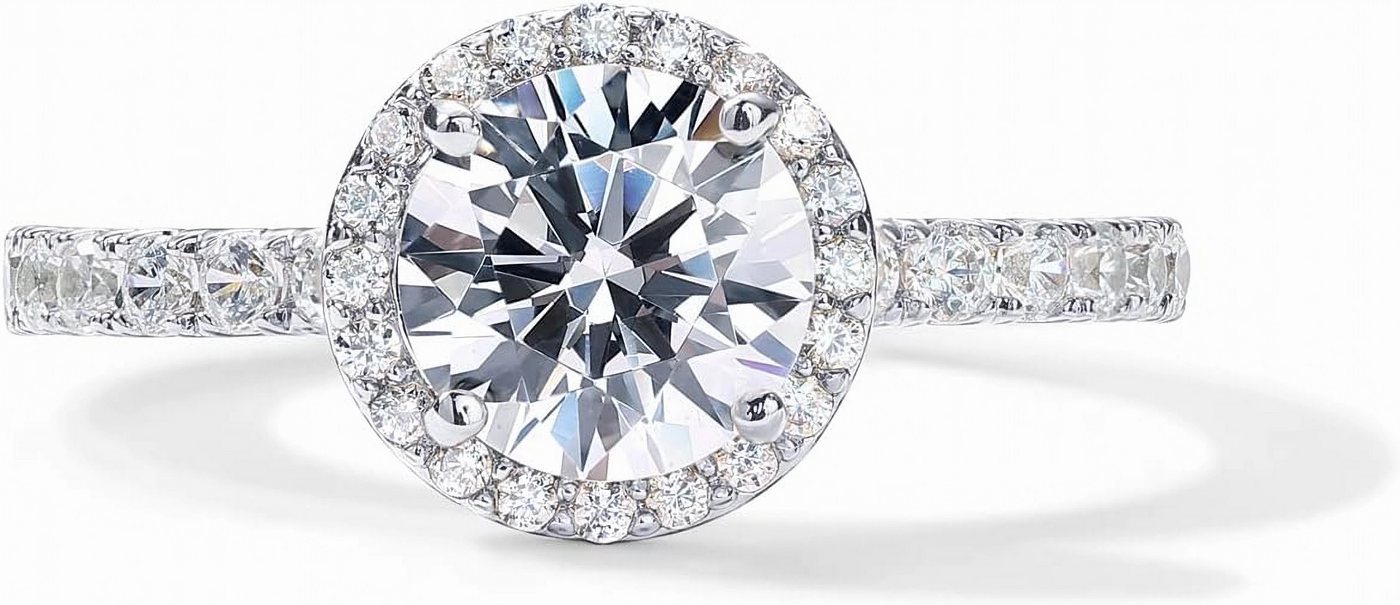 Jumpeak Diamantring Damen 585 Echtgold Ring, wedding ring, 1.5CT Lab-Zuchtdiamanten, E VS1 Brillantschliff IGI-Zertifikat – Geburtstagsgeschenk von Jumpeak