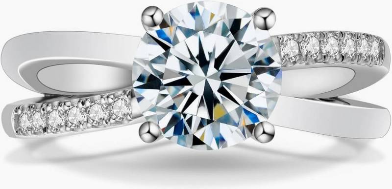 Jumpeak Diamantring Damen 585 Echtgold Ring,Damen Diamantring,2CT statement ring, 2CT,e,vvs2,3ex,mit igi internationalem Zertifikat,damen geschenk von Jumpeak