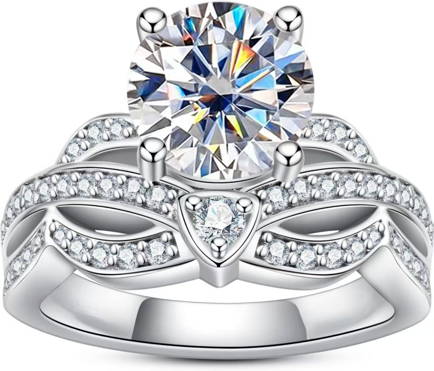 Jumpeak Diamantring Damen-Diamantring, 1,2ct labordiamant, D Vs1 3ex engagement ring, Jubiläumsgeschenk,promise ring,liebes geschenk für sie von Jumpeak