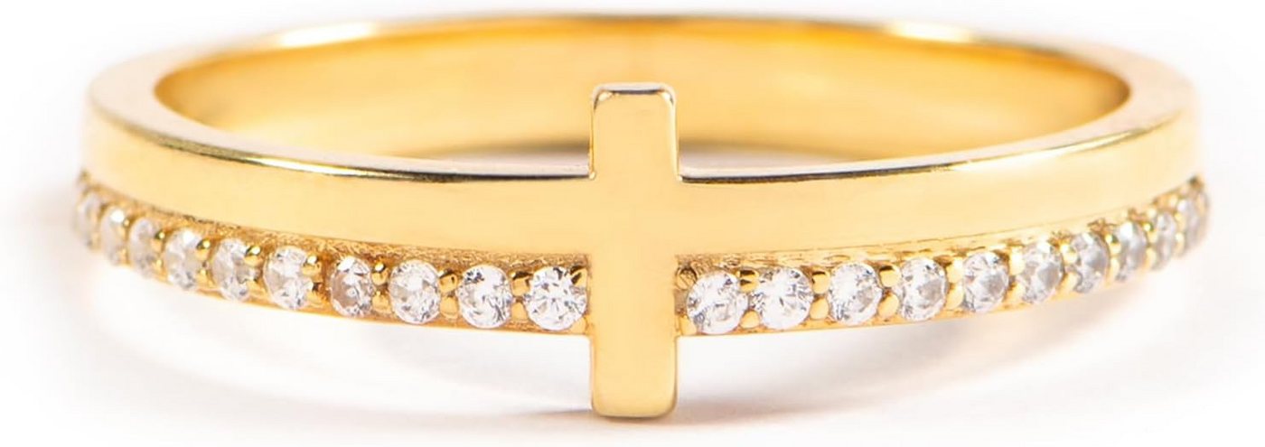 Jumpeak Diamantring Damen-Kreuzring,Diamant Ring,14K Gold,Konfirmation Geschenk Mädchen, Promise Ring,Statement Ring,Kommunion Geschenk,Schulabschluss Geschenk von Jumpeak