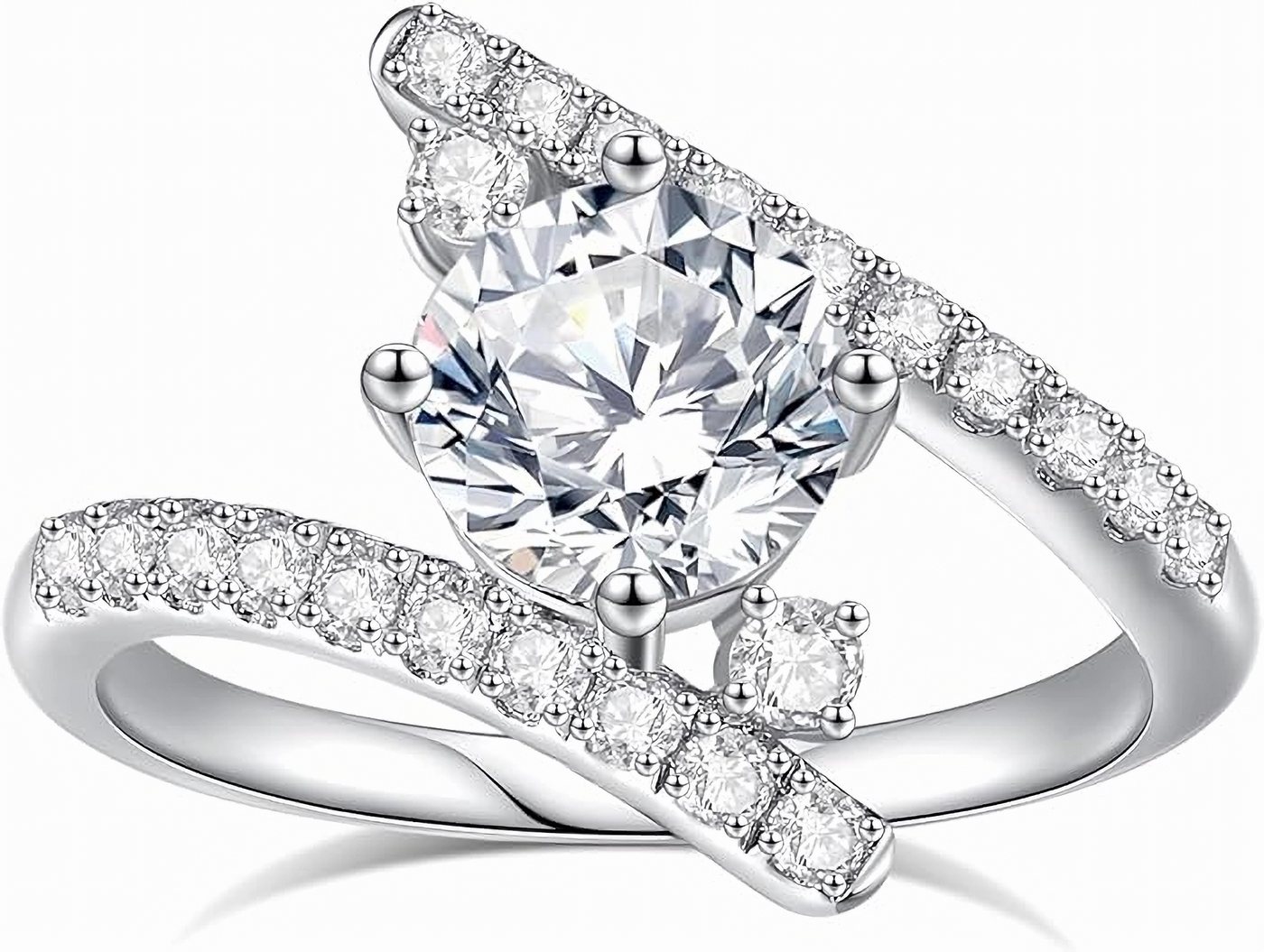 Jumpeak Diamantring Diamant Ring Damen,14 K Gold,lab grown diamant ring,Geschenk Freundin, 2CT E Farbe vvs2 3EX,Verlobungsringe Frau,Diamond,Symbol der Liebe von Jumpeak