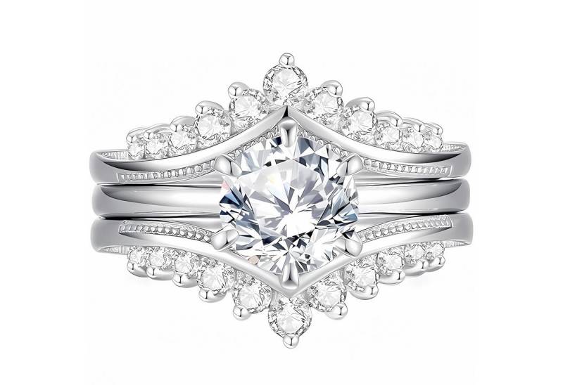 Jumpeak Diamantring 1.5ct Diamantring,Diamant Ring,Ring Weißgold Damen,Eheringe Gold 585, Ring Set,IGI-Zertifikat,E VS1,Geschenk für Ehefrau,Wedding Ring von Jumpeak
