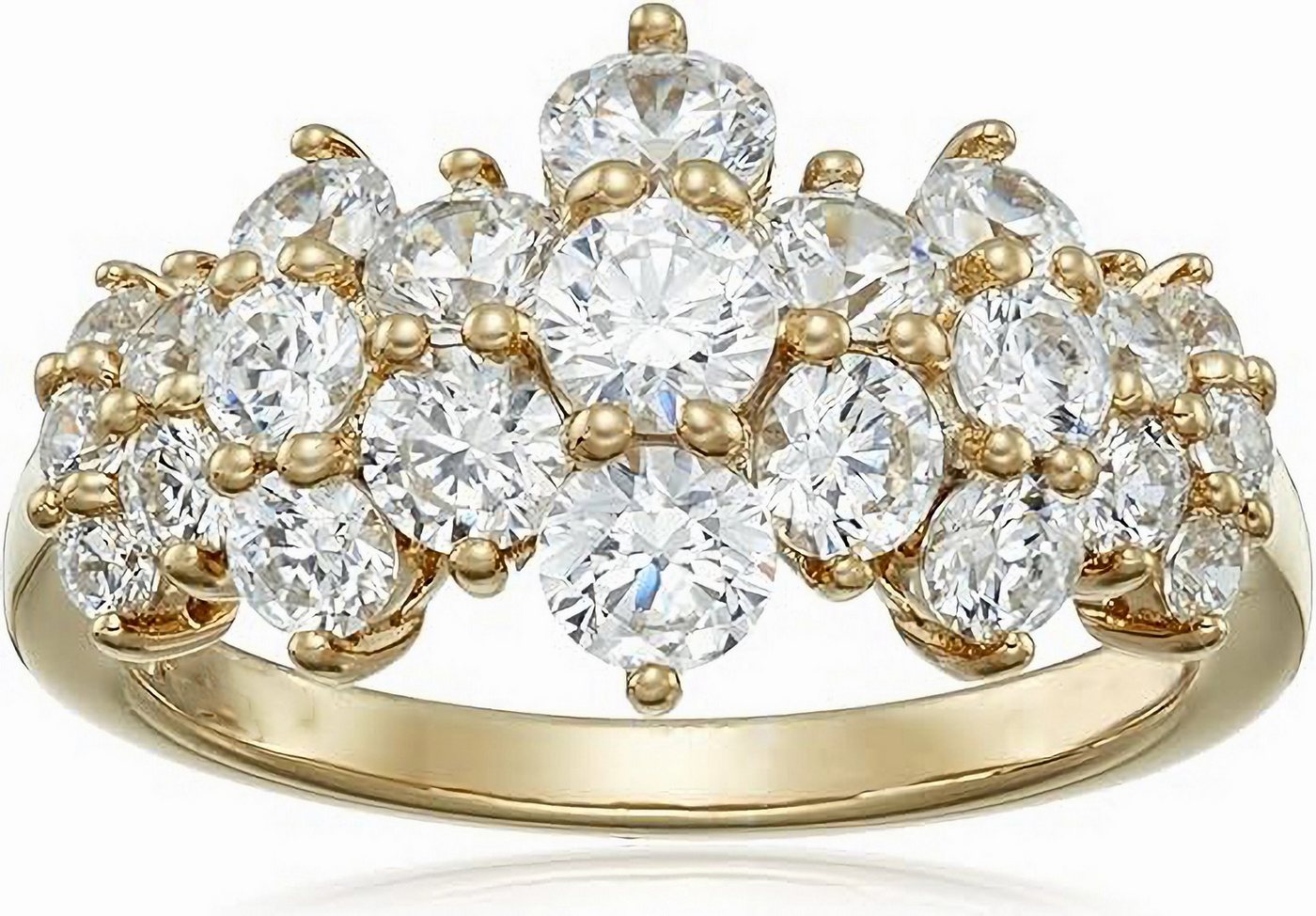 Jumpeak Diamantring 585er Gold Blumen-Cluster Labor-Diamantring,Geburtstagsgeschenke, D/VVS/VS Reinheit Rund-Mehr-Diamant Knospen-Design Luxus-Eleganz-Ring von Jumpeak