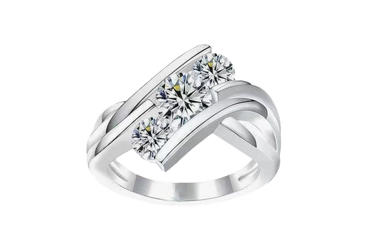 Jumpeak Diamantring Drei-Steine-Diamantring,1ct D Vs1 labordiamant,engagement ring, erstkommunion geschenk mädchen,Brillantschliff,damen geschenk von Jumpeak